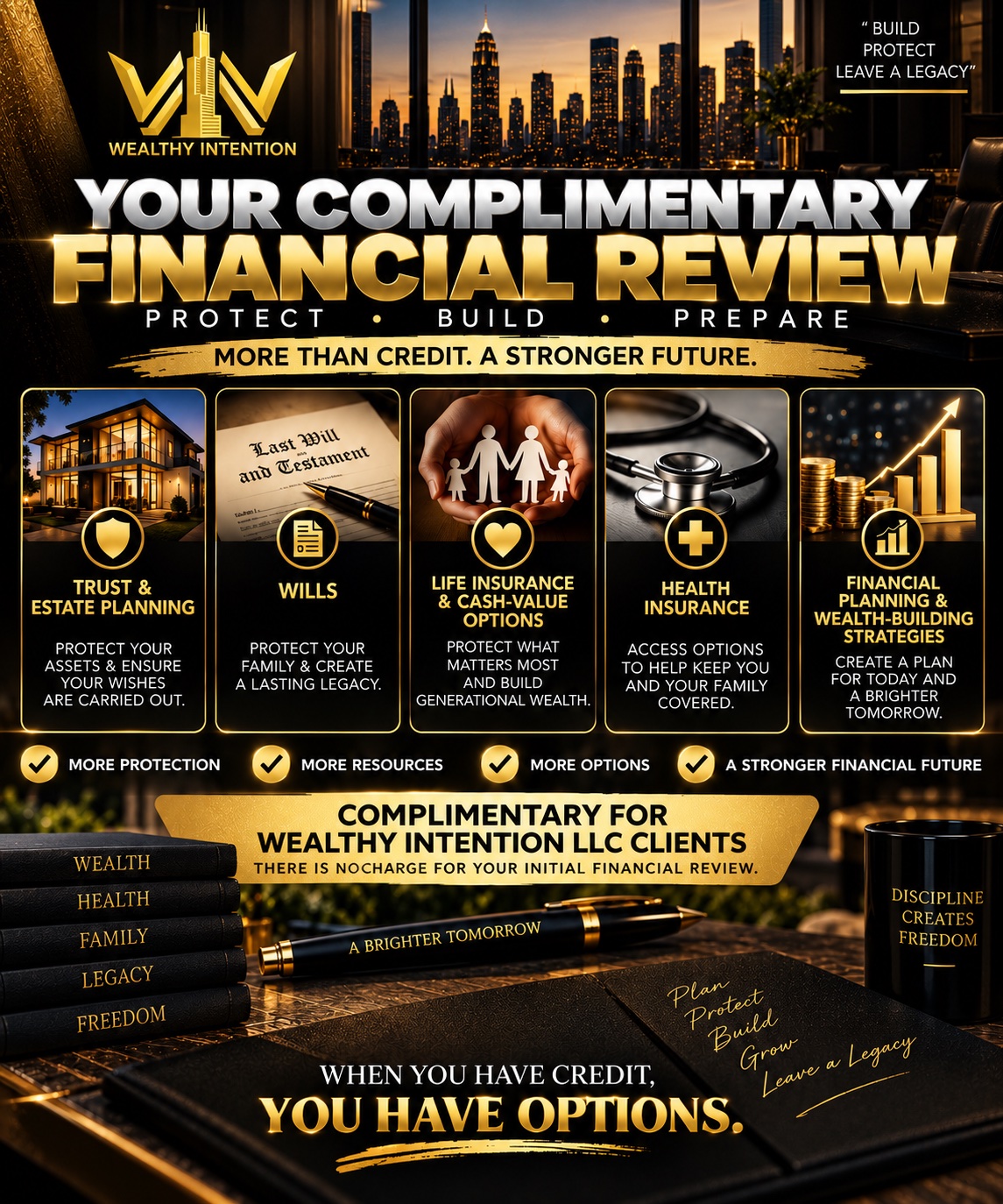 Your Complimentary Financial Review for Wealthy Intention LLC clients