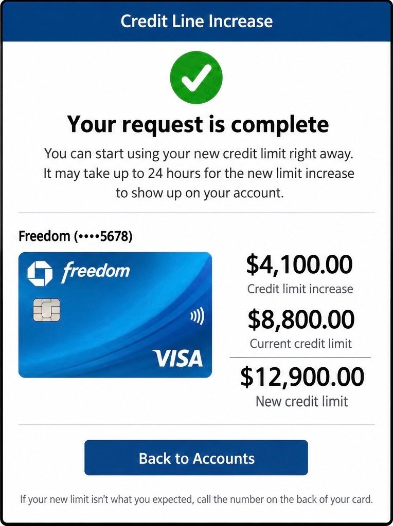 Credit limit increase approval 7 of 11