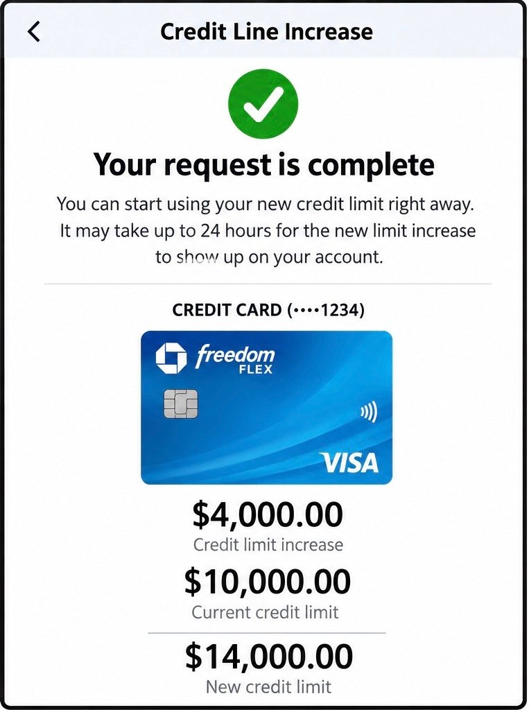 Credit limit increase approval 8 of 11