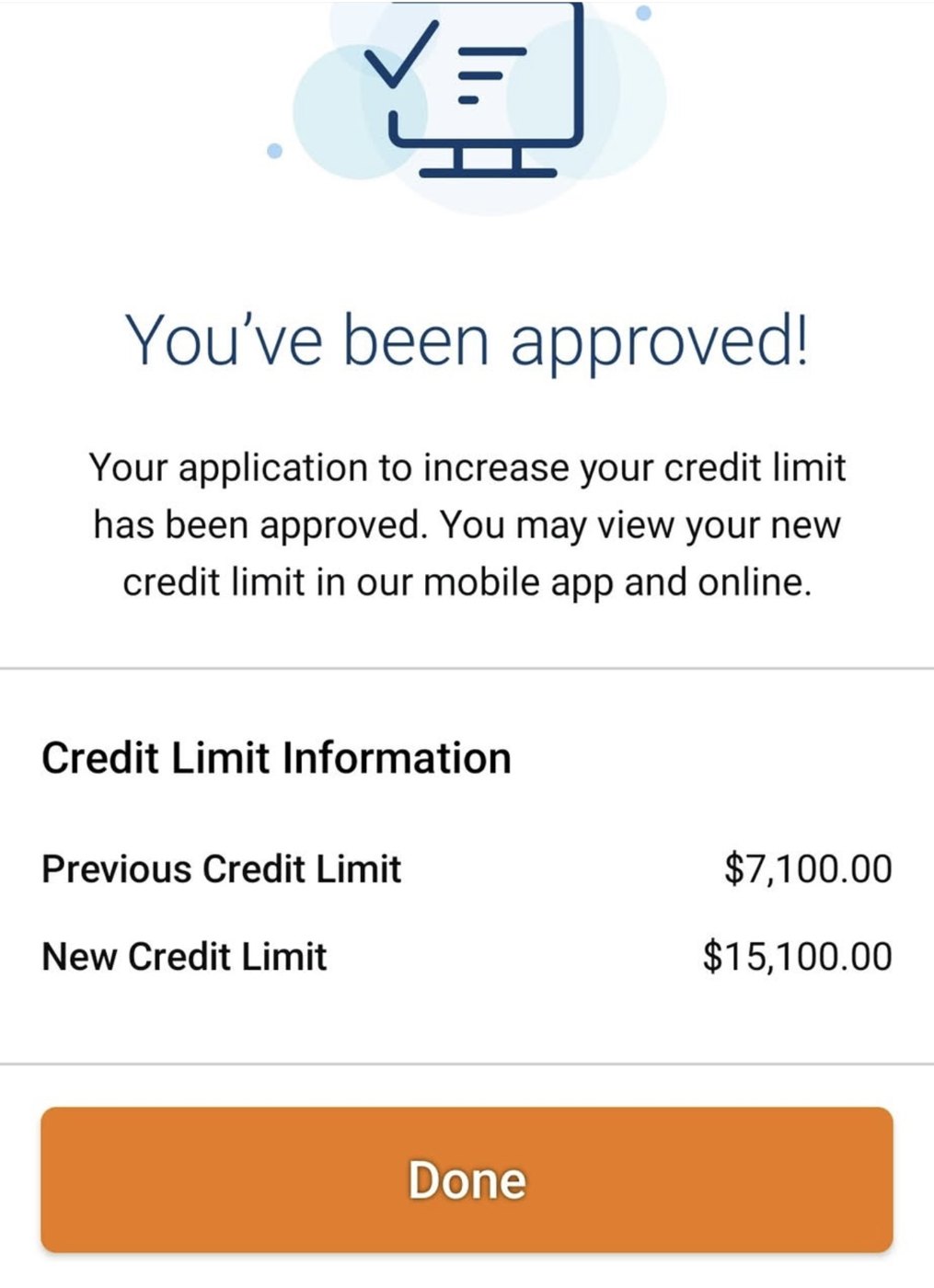 Credit limit increase approval 10 of 11